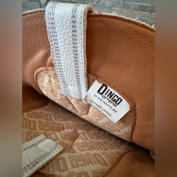 Dingo White High Leather Western Heeled Cowboy Boots 8 - Picture 9 of 13